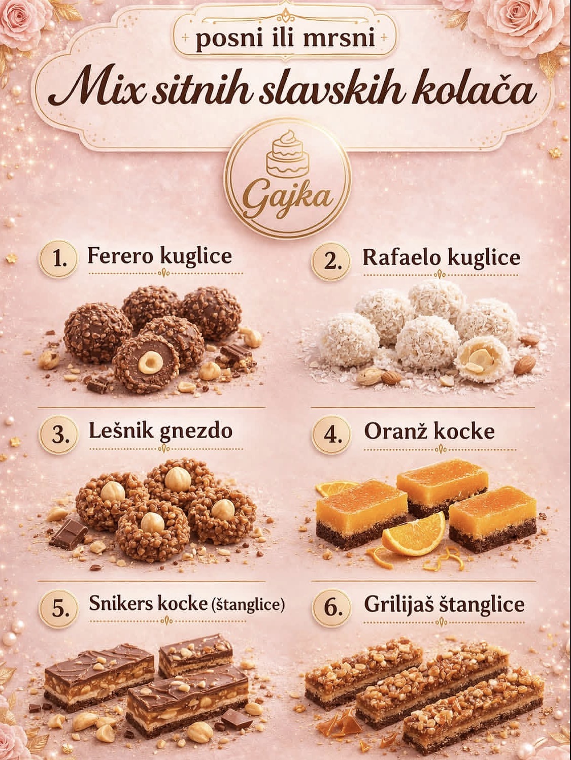 Mix sitnih slavskih kolača — Sweet Gajka meni